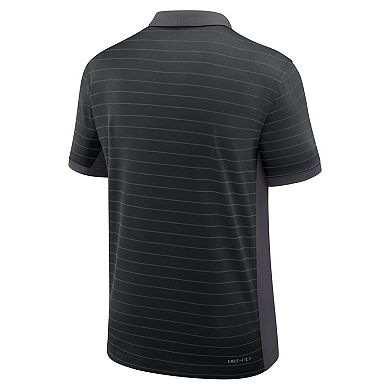 Men's Nike Black Iowa Hawkeyes 2025 Early Season Coaches Sideline Victory Stripe Performance Polo