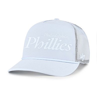 Men's '47 Light Blue Philadelphia Phillies Foundation Script Hitch Adjustable Trucker Hat