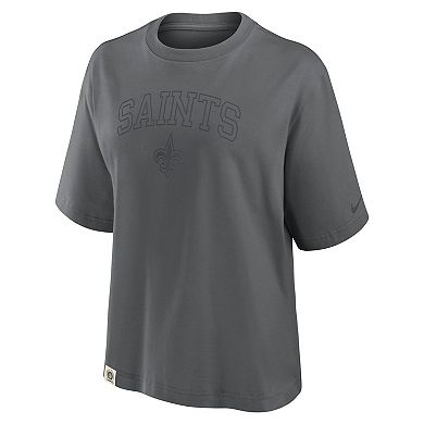 Women's Nike Charcoal New Orleans Saints Glory Arch Boxy T-Shirt