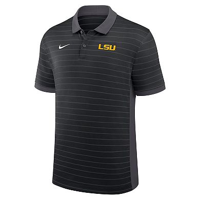 Men's Nike Black LSU Tigers 2025 Early Season Coaches Sideline Victory Stripe Performance Polo