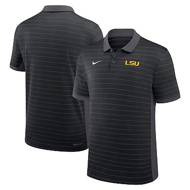 Men's Nike Black LSU Tigers 2025 Early Season Coaches Sideline Victory Stripe Performance Polo