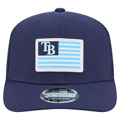 Men's New Era Navy Tampa Bay Rays Flag 9SEVENTY Stretch-Snap Hat