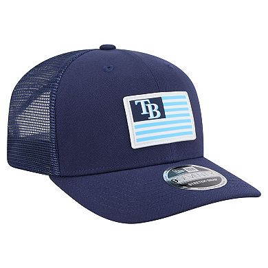 Men's New Era Navy Tampa Bay Rays Flag 9SEVENTY Stretch-Snap Hat