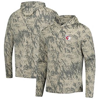 Men's Levelwear Tan Cleveland Guardians Insignia Lightweight Long Sleeve Hooded T-Shirt