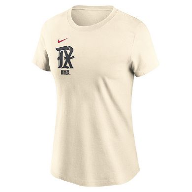 Women's Nike Cream Texas Rangers City Connect Fuse Name & Number T-Shirt