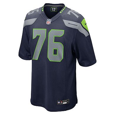 Men's Nike Grey Zabel College Navy Seattle Seahawks 2025 NFL Draft First Round Pick Game Jersey