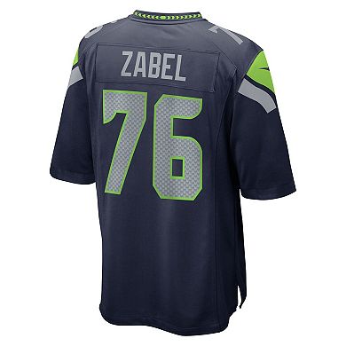 Men's Nike Grey Zabel College Navy Seattle Seahawks 2025 NFL Draft First Round Pick Game Jersey
