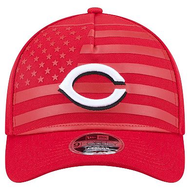 Men's New Era Red Cincinnati Reds American Flag 9FORTY M-Crown A-Frame Adjustable Hat