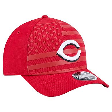 Men's New Era Red Cincinnati Reds American Flag 9FORTY M-Crown A-Frame Adjustable Hat
