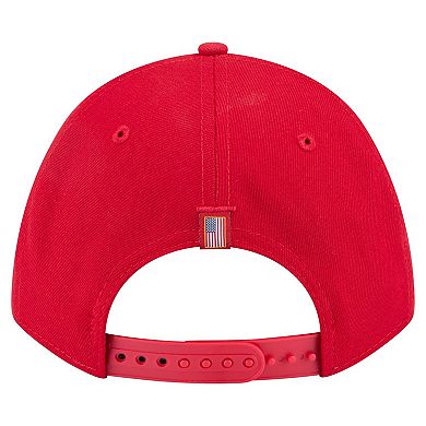 Men's New Era Red Cincinnati Reds American Flag 9FORTY M-Crown A-Frame Adjustable Hat