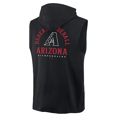 Men's Fanatics Black Arizona Diamondbacks Fire Speed Sleeveless Pullover Hoodie