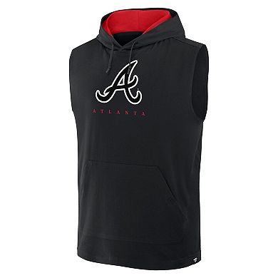Men's Fanatics Black Atlanta Braves Fire Speed Sleeveless Pullover Hoodie
