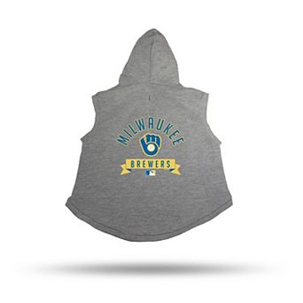 Sparo Gray Milwaukee Brewers Pet Hooded Sweatshirt