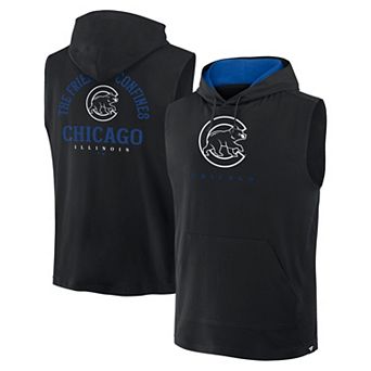 Men's Fanatics Black Chicago Cubs Fire Speed Sleeveless Pullover Hoodie