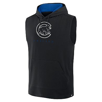 Men's Fanatics Black Chicago Cubs Fire Speed Sleeveless Pullover Hoodie