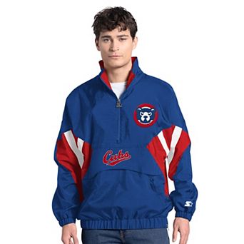 Men's Starter Royal Chicago Cubs Cooperstown Chief Half-Zip Pullover