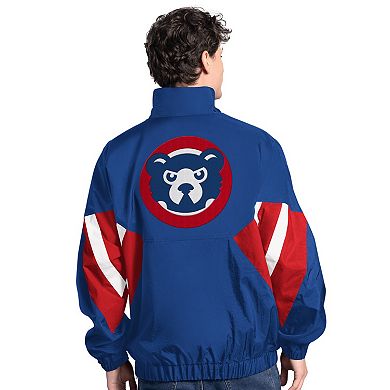 Men's Starter Royal Chicago Cubs Cooperstown Chief Half-Zip Pullover