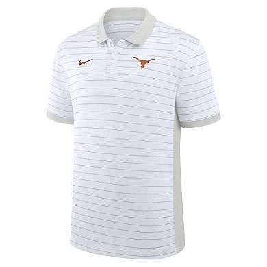 Men's Nike White Texas Longhorns 2025 Early Season Coaches Sideline Victory Stripe Performance Polo