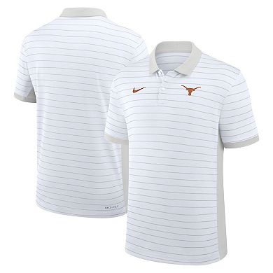 Men's Nike White Texas Longhorns 2025 Early Season Coaches Sideline Victory Stripe Performance Polo