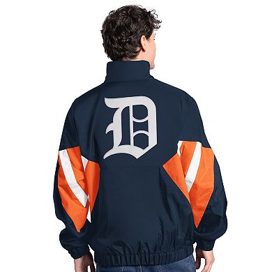 Men's Starter Navy Detroit Tigers Cooperstown Chief Half-Zip Pullover