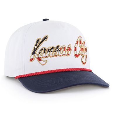 Men's '47 White Kansas City Chiefs Patriotic Overhand Hitch Adjustable Hat