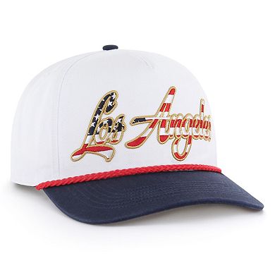 Men's '47 White Los Angeles Chargers Patriotic Overhand Hitch Adjustable Hat