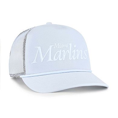 Men's '47 Light Blue Miami Marlins Foundation Script Hitch Adjustable Trucker Hat