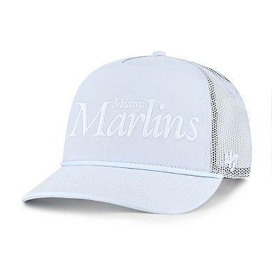 Men's '47 Light Blue Miami Marlins Foundation Script Hitch Adjustable Trucker Hat