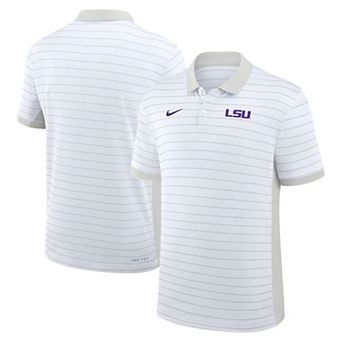Men's Nike White LSU Tigers 2025 Early Season Coaches Sideline Victory Stripe Performance Polo