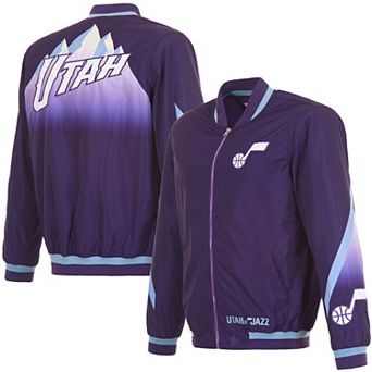 Men's JH Design Purple Utah Jazz 2024/25 City Edition Full-Zip Nylon Bomber Jacket