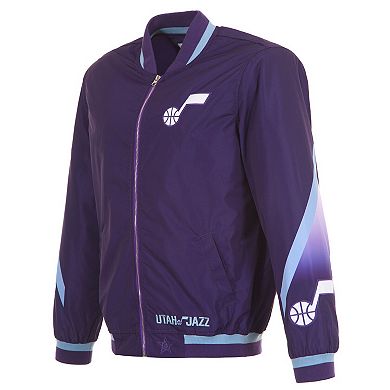 Men's JH Design Purple Utah Jazz 2024/25 City Edition Full-Zip Nylon Bomber Jacket