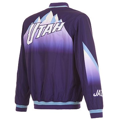 Men's JH Design Purple Utah Jazz 2024/25 City Edition Full-Zip Nylon Bomber Jacket