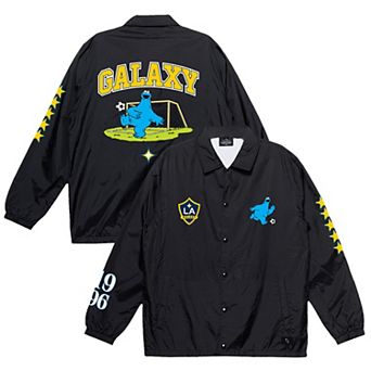 Unisex Peace Collective x Sesame Street Black LA Galaxy Full-Snap Coaches Jacket