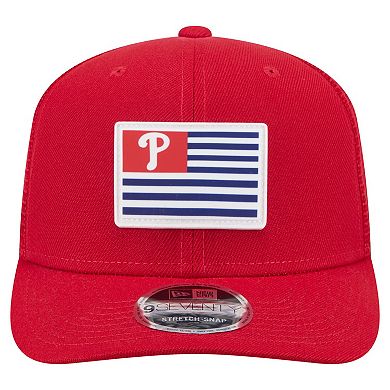 Men's New Era Red Philadelphia Phillies Flag 9SEVENTY Stretch-Snap Hat