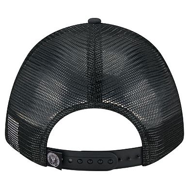 Men's New Era Black Inter Miami CF Minimalist A-Frame 9FORTY Adjustable Hat