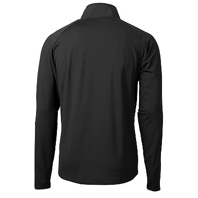 Men's Cutter & Buck Black Philadelphia Eagles Adapt Eco Knit Hybrid Recycled Quarter-Zip Throwback Pullover Top