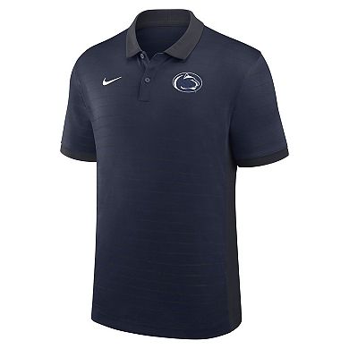 Men's Nike Navy Penn State Nittany Lions 2025 Early Season Coaches Sideline Victory Stripe Performance Polo
