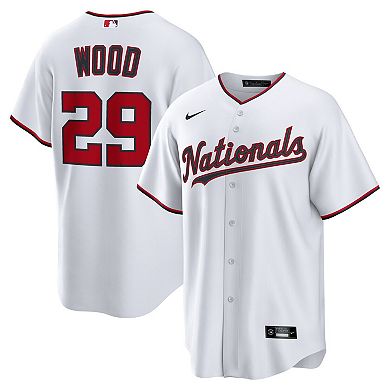 Men's Nike James Wood White Washington Nationals Home Replica Jersey