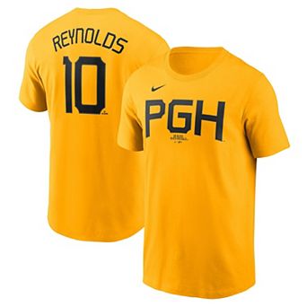 Men's Nike Bryan Reynolds Gold Pittsburgh Pirates Fuse City Connect Name & Number T-Shirt