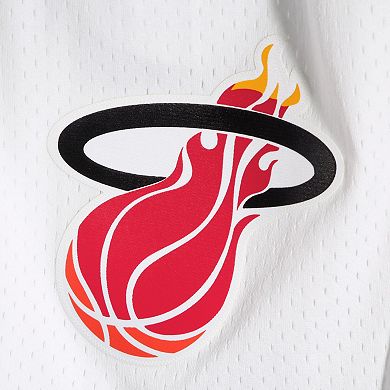 Men's Mitchell & Ness White Miami Heat Hardwood Classics Team Swingman Shorts
