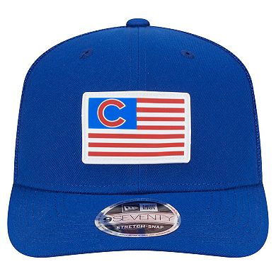 Men's New Era Royal Chicago Cubs Flag 9SEVENTY Stretch-Snap Hat