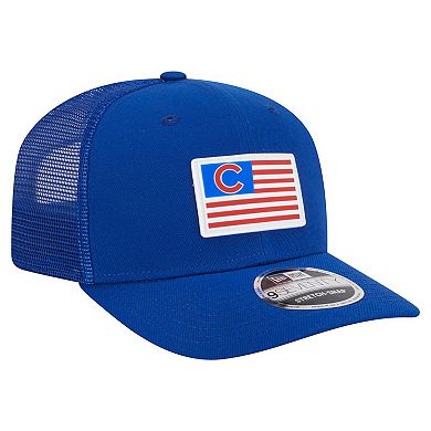 Men's New Era Royal Chicago Cubs Flag 9SEVENTY Stretch-Snap Hat