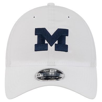 Men's New Era White Michigan Wolverines Active Ripstop 9TWENTY Adjustable Hat