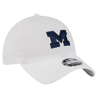Men's New Era White Michigan Wolverines Active Ripstop 9TWENTY Adjustable Hat