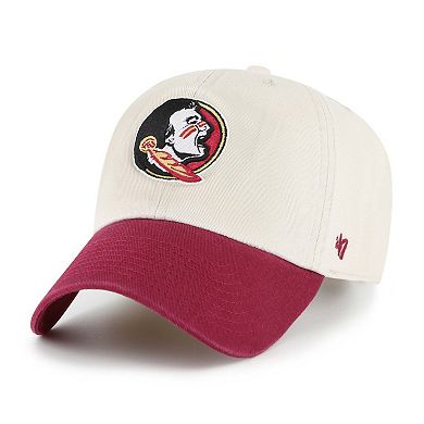 Men's '47 Cream Florida State Seminoles Grand Stand Clean Up Adjustable Hat