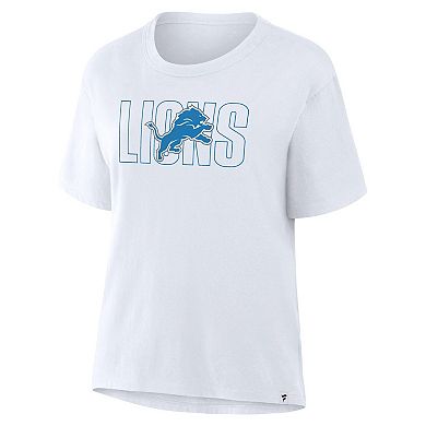 Women's Fanatics Ash Detroit Lions Line Em Up T-Shirt