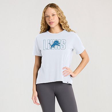 Women's Fanatics Ash Detroit Lions Line Em Up T-Shirt