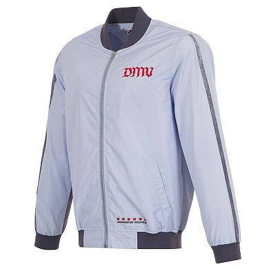 Men's JH Design Light Blue Washington Wizards 2024/25 City Edition Full-Zip Nylon Bomber Jacket