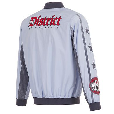 Men's JH Design Light Blue Washington Wizards 2024/25 City Edition Full-Zip Nylon Bomber Jacket