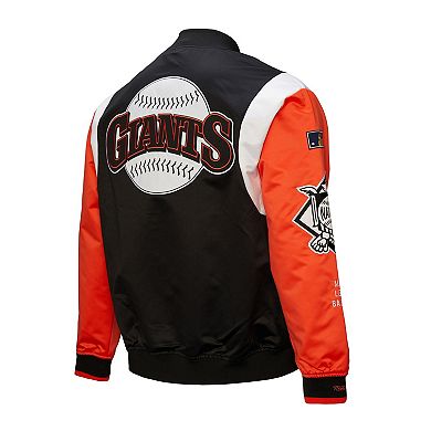 Men's Mitchell & Ness Black/Orange San Francisco Giants Cooperstown Collection Team Origins Satin Full-Snap Jacket